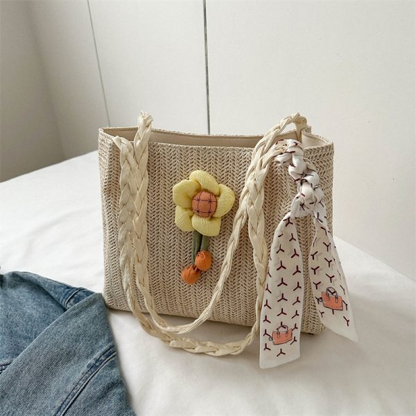 Large-Capacity Woven Straw Shoulder Bag for Women â€“ 2025 Summer Versatile Beach Crossbody Tote