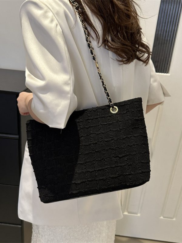 Large Textured Retro Handbag for Women - Trendy 2025 Korean Style Shoulder Tote Bag with High Capacity