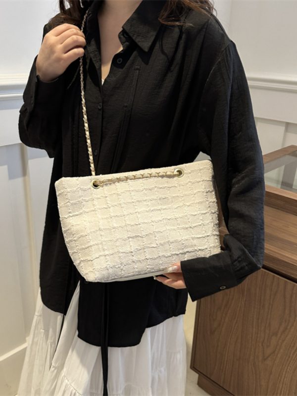 Large Textured Retro Handbag for Women - Trendy 2025 Korean Style Shoulder Tote Bag with High Capacity