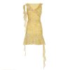 Layered Floral A-Line Dress for Women - Fresh Field Spaghetti Strap Dress, Gentle and Skin-Whitening, Perfect for Spring and Summer