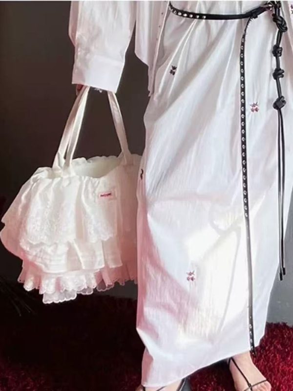 Layered Lace Shoulder Tote Bag for Women - Large Capacity Commuter Bag, 2025 Fashion Trend, Stylish and Versatile Daily Use