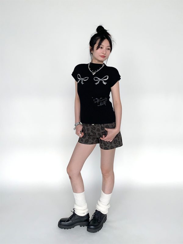 Leopard Print Slim Fit Low Waist Hot Pants for Women - Millennial Style, Trendy 90s Vibes, Casual Summer Fashion