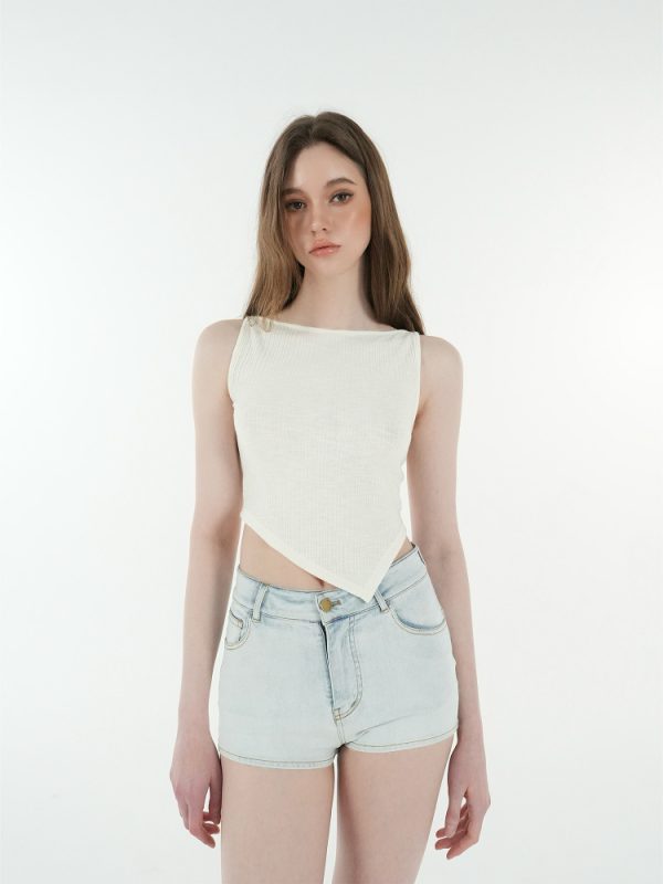 Light Blue Washed Stretchy Denim Shorts for Women - Retro 90s Style High-Waisted Casual Summer Shorts