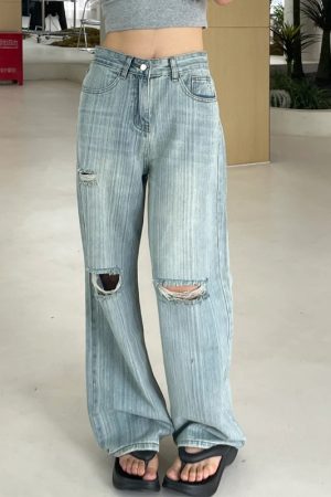 Light-Colored High-Waisted Wide-Leg Denim Pants for Women - Summer 2025 Plus Size Slim-Fit Straight-Leg Style