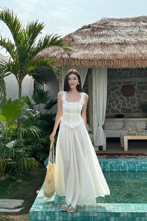 Light Fabric Summer Lace Trim Spliced Inner Knitted Vest Shirt for Women - Sweet & Spicy Style