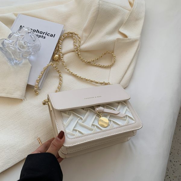 Light Luxury French Shoulder Bag - Versatile Lightweight Crossbody Chain Bag - Small Square Design for Women - Fashionable Commuting Accessory