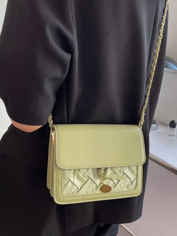 Light Luxury French Shoulder Bag - Versatile Lightweight Crossbody Chain Bag - Small Square Design for Women - Fashionable Commuting Accessory
