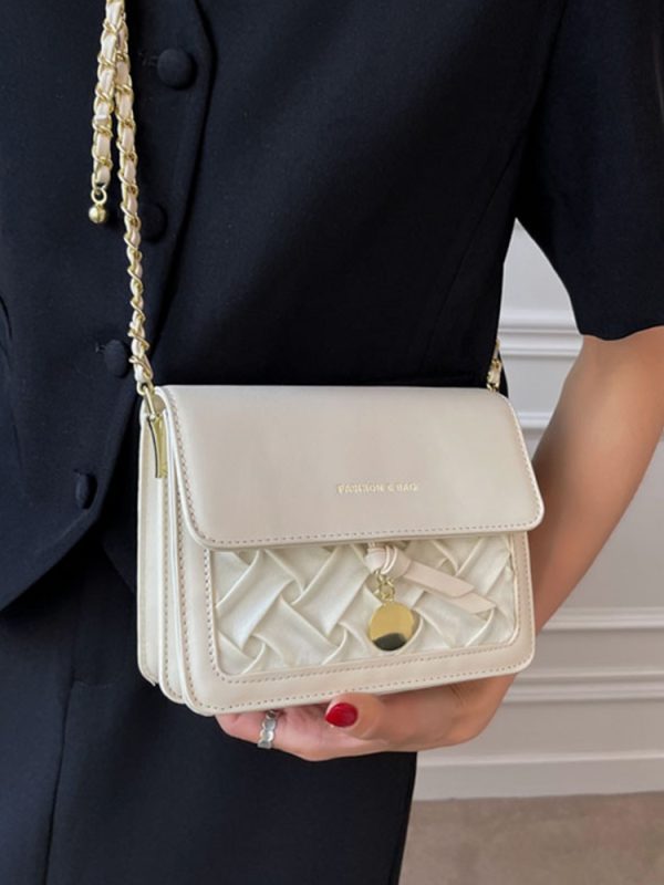 Light Luxury French Shoulder Bag - Versatile Lightweight Crossbody Chain Bag - Small Square Design for Women - Fashionable Commuting Accessory
