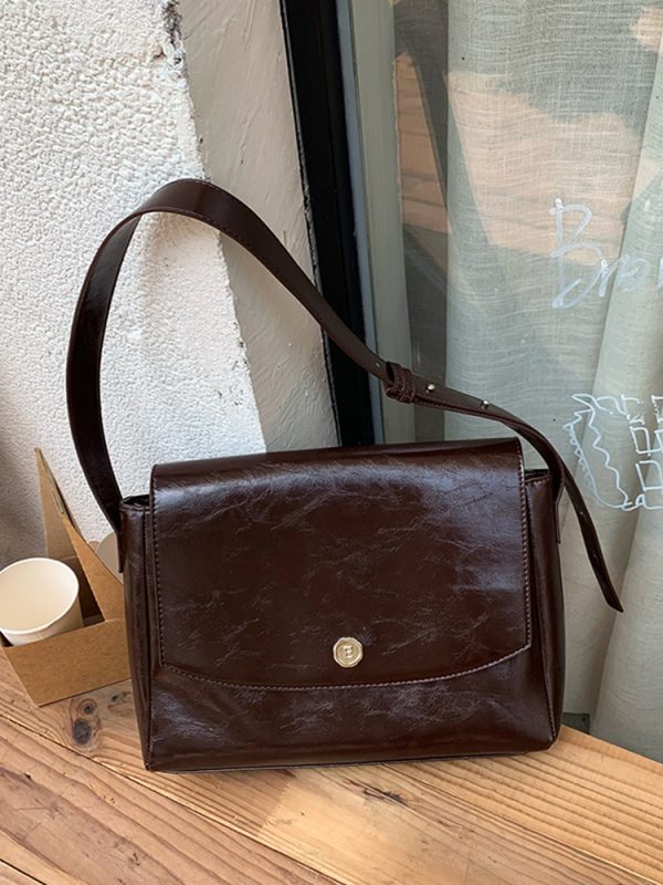 Light Luxury Retro Crossbody Bag for Women - High-End Minimalist Shoulder Bag with Large Capacity for Commuting