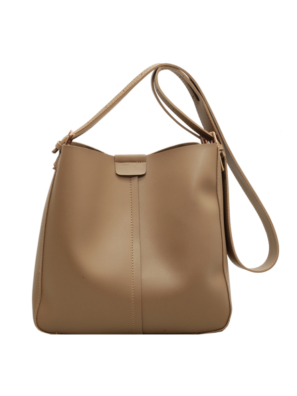 Light Luxury Retro High-End Bucket Bag for Women - Versatile Minimalist Shoulder Crossbody Bag for Commuting