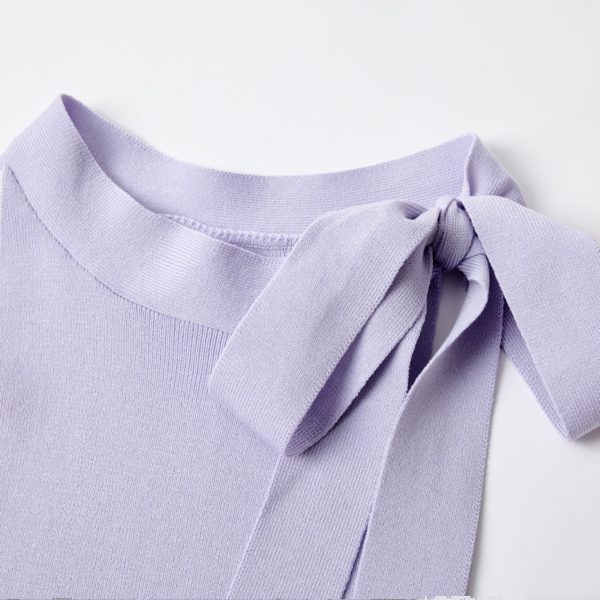Light Purple Charm Lace-Up Bow Sleeveless Split Tank Top - Unique Women's Summer Fashion in 90s Style