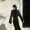 Lightweight Beaded Cardigan with Pipa Sleeves, Long-Sleeved Elegant Outerwear, Wrinkle-Resistant Short Jacket for Spring and Summer
