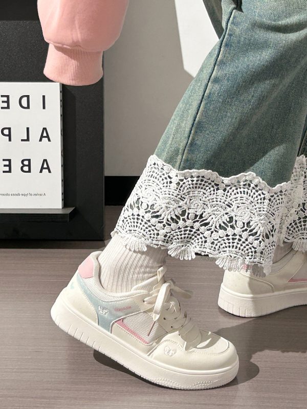Lightweight Breathable White Sneakers for Women - 2025 Summer Mesh Casual Shoes, Korean Style Versatile Sports Footwear for Students