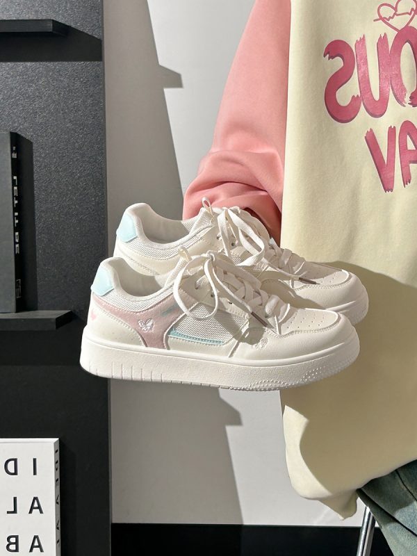 Lightweight Breathable White Sneakers for Women - 2025 Summer Mesh Casual Shoes, Korean Style Versatile Sports Footwear for Students