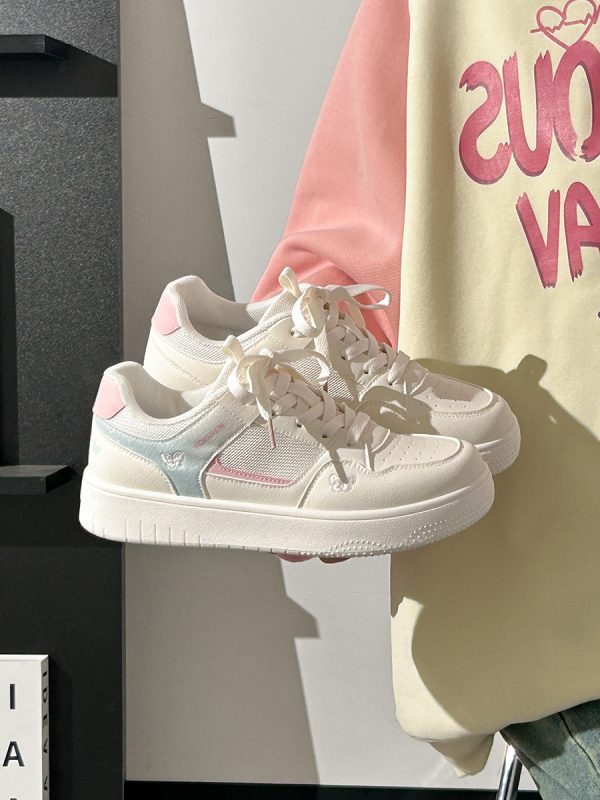 Lightweight Breathable White Sneakers for Women - 2025 Summer Mesh Casual Shoes, Korean Style Versatile Sports Footwear for Students
