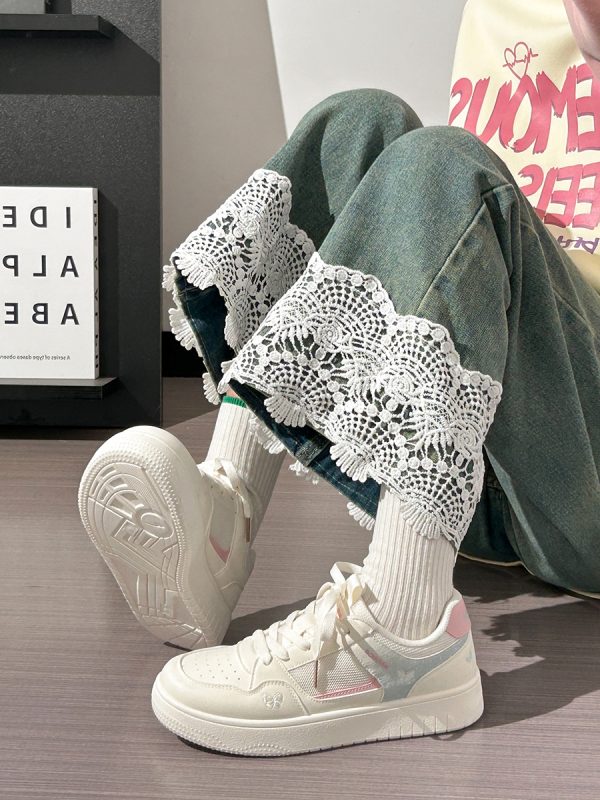 Lightweight Breathable White Sneakers for Women - 2025 Summer Mesh Casual Shoes, Korean Style Versatile Sports Footwear for Students