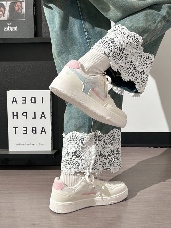 Lightweight Breathable White Sneakers for Women - 2025 Summer Mesh Casual Shoes, Korean Style Versatile Sports Footwear for Students