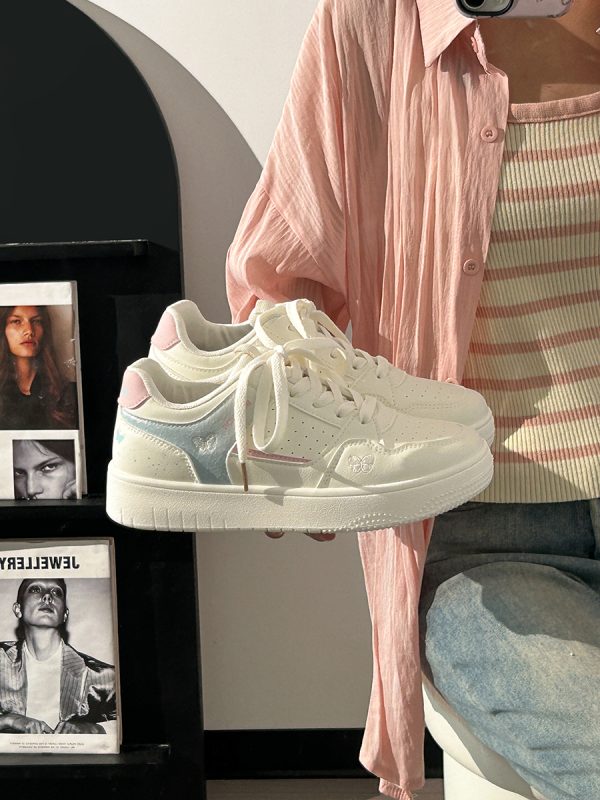 Lightweight Breathable White Sneakers for Women - 2025 Summer Mesh Casual Shoes, Korean Style Versatile Sports Footwear for Students