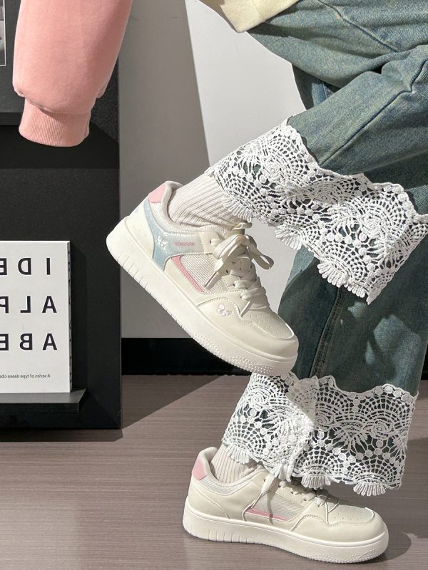 Lightweight Breathable White Sneakers for Women - 2025 Summer Mesh Casual Shoes, Korean Style Versatile Sports Footwear for Students