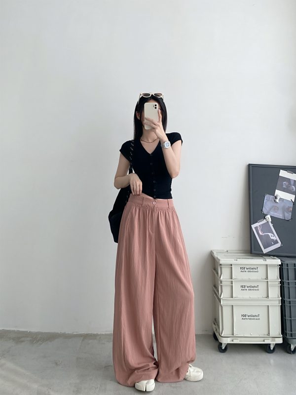 Lightweight Casual Wide-Leg Pants for Women, Loose Breathable Sun-Protective Floor-Length Trousers for Summer Fashion