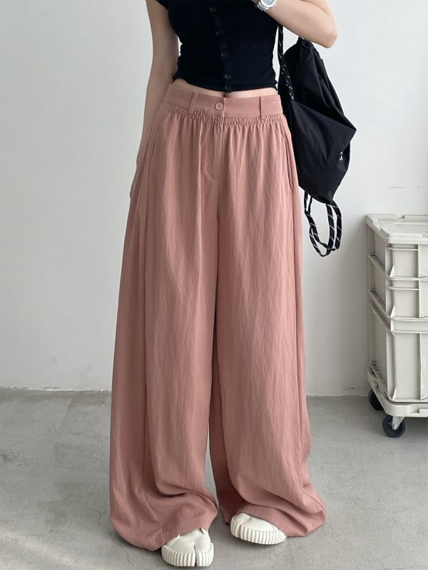 Lightweight Casual Wide-Leg Pants for Women, Loose Breathable Sun-Protective Floor-Length Trousers for Summer Fashion
