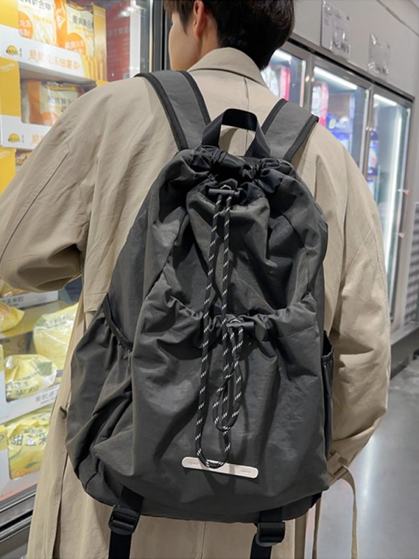 Lightweight Drawstring Backpack for Men - Summer 2025 Outdoor Cycling & Travel Bag, Ideal for School & Mountaineering Adventures