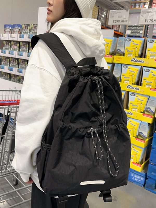 Lightweight Drawstring Backpack for Men - Summer 2025 Outdoor Cycling & Travel Bag, Ideal for School & Mountaineering Adventures