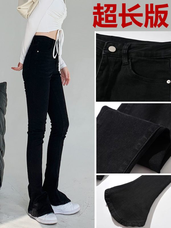 Lightweight Fleece Mid-Rise Slim Fit Flared Jeans for Women - Perfect for Spring and Autumn, Casual Chic Style