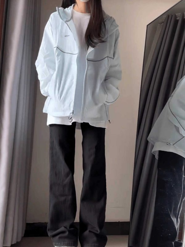 Lightweight Glacier Blue Sun Protection Jacket for Women - Breathable Air-Conditioned Cardigan, Quick-Drying Spring/Summer Outerwear