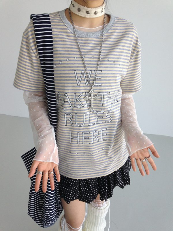Lightweight Heart Jacquard Mesh Inner Layer Top - Thin Mist Design for Effortless Style, Perfect for 90s and Y2K Inspired Looks