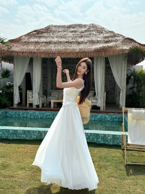 Lightweight High-Waisted A-Line Chiffon Skirt, Floor-Length, Slimming Design, Perfect for Spring and Summer Fashion