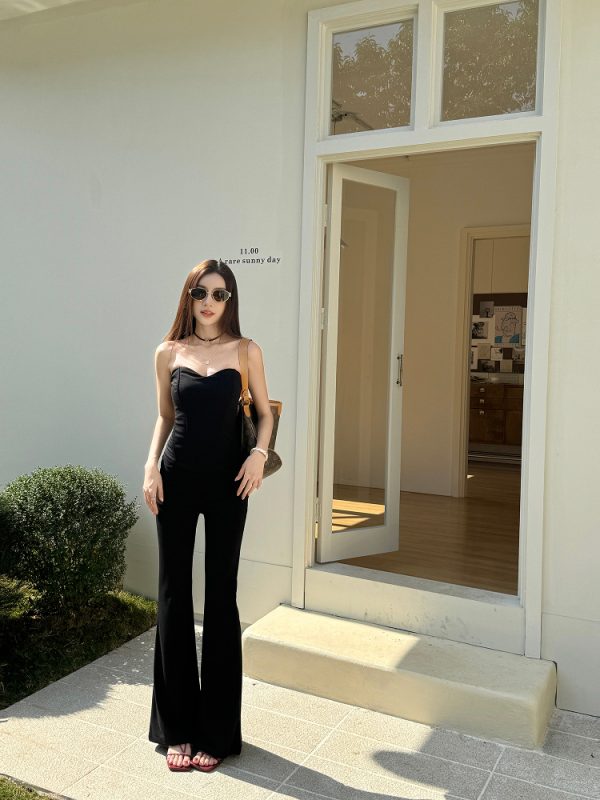 Lightweight High-Waisted Bell-Bottom Pants for Spring & Summer, Stretchy Slim-Fit Draped Wide-Leg Trousers
