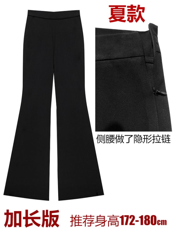 Lightweight High-Waisted Bell-Bottom Pants for Spring & Summer, Stretchy Slim-Fit Draped Wide-Leg Trousers