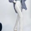 Lightweight High-Waisted Flared Pants for Women - Stretchy Draping Wide-Leg, Slimming Floor-Length Design for Spring and Autumn