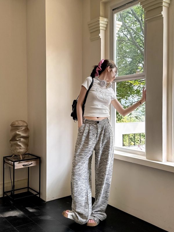 Lightweight High-Waisted Wide-Leg Pants for Women - Loose Fit, Thin Fabric, Perfect for Spring, Summer, Autumn & Winter