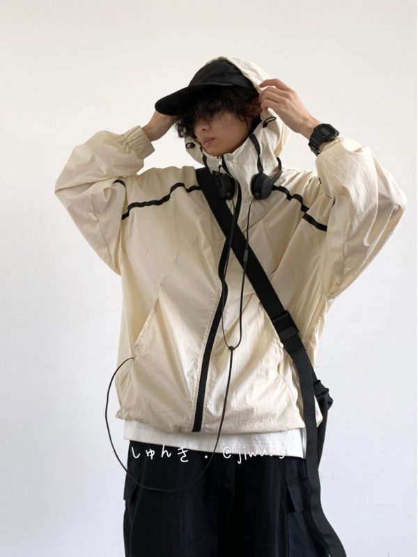 Lightweight Japanese-Style Hooded Sun Protection Jacket for Men & Women, Loose-Fitting Summer Sports Outerwear, Cool & Comfortable