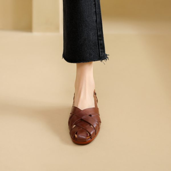 Lightweight Luxury Sandals for Women, 2 cm Heel, Italian-Style, Fashionable Versatile Outdoor Trend 2024