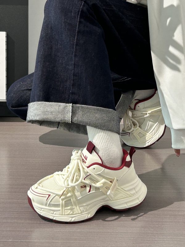 Lightweight Mesh Dad Shoes for Women - Breathable Cocoa Egg Milk Sports Sneakers - Trendy 2025 Style