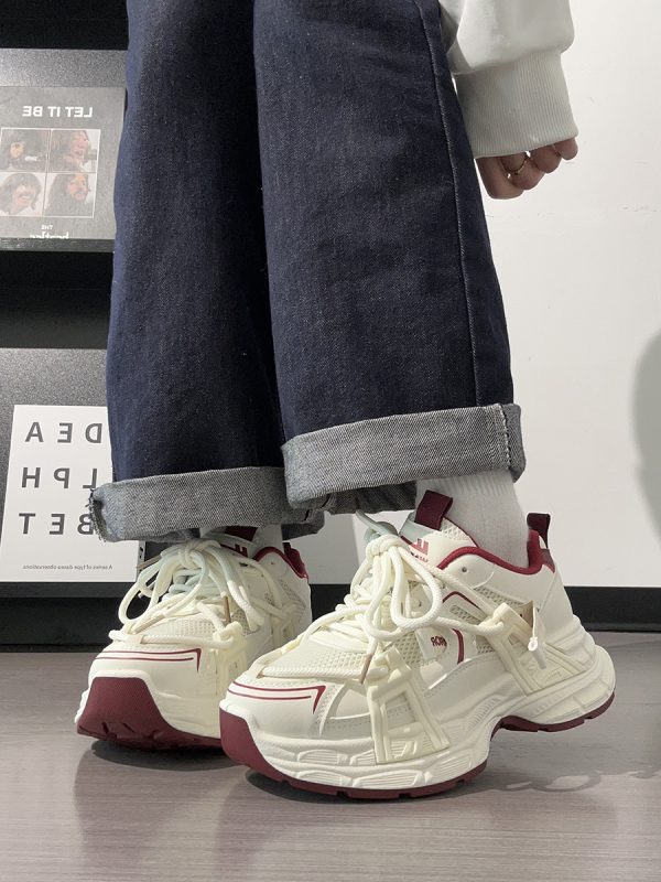 Lightweight Mesh Dad Shoes for Women - Breathable Cocoa Egg Milk Sports Sneakers - Trendy 2025 Style