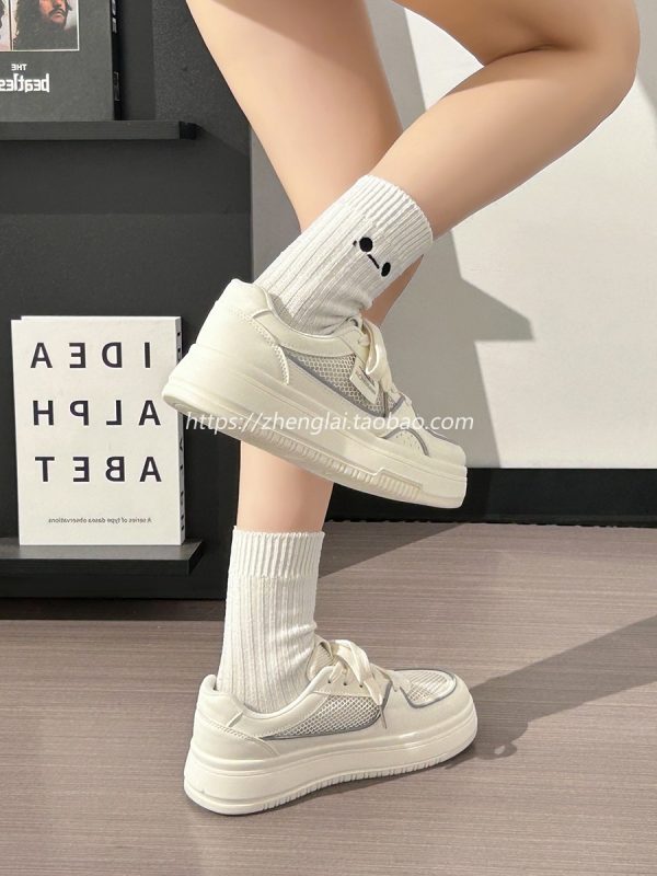 Lightweight Mesh White Sneakers for Women - Breathable Casual Minimalist Sports Shoes for Summer 2025