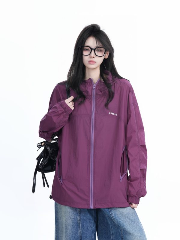 Lightweight Oversized UV Protection Jacket for Women - Summer Outdoor Sun Protection Coat for Hiking & Casual Wear