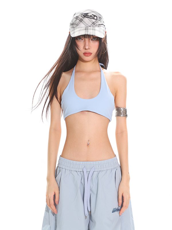 Lightweight Oxygen Sports Yoga Casual Slimming Summer Vest for Women - Large U-Neck Halter Tie Bra - Perfect for Activewear and Fitness