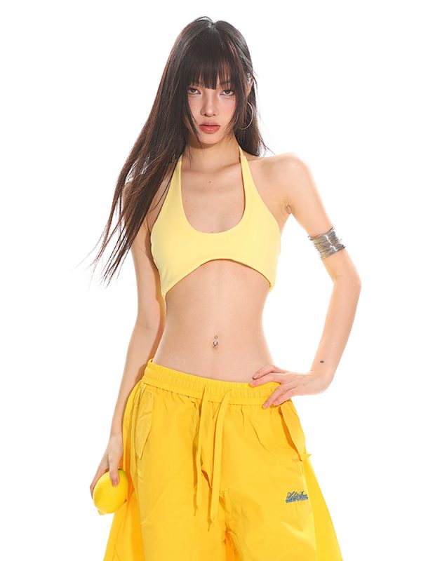 Lightweight Oxygen Sports Yoga Casual Slimming Summer Vest for Women - Large U-Neck Halter Tie Bra - Perfect for Activewear and Fitness