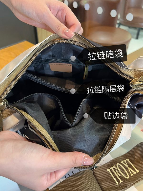 Lightweight Printed Oxford Cloth Dumpling Crossbody Bag for Women - Casual Versatile Shoulder Bag for Spring 2025 Fashion