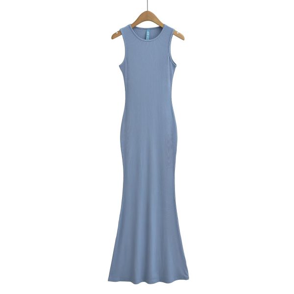 Lightweight Sexy Mermaid Dress for Women - Slim Fit Bodycon Sleeveless Long Dress for Spring and Summer Fashion