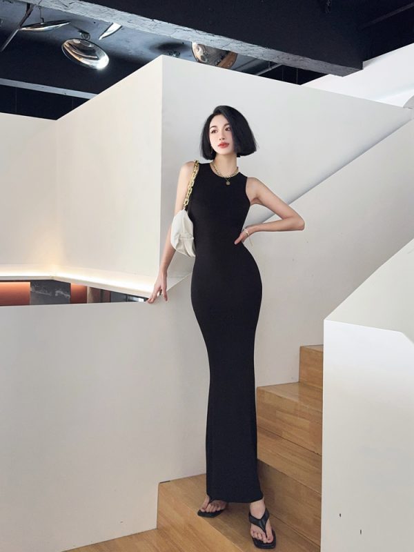 Lightweight Sexy Mermaid Dress for Women - Slim Fit Bodycon Sleeveless Long Dress for Spring and Summer Fashion
