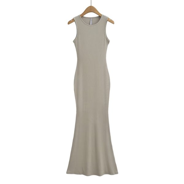 Lightweight Sexy Mermaid Dress for Women - Slim Fit Bodycon Sleeveless Long Dress for Spring and Summer Fashion