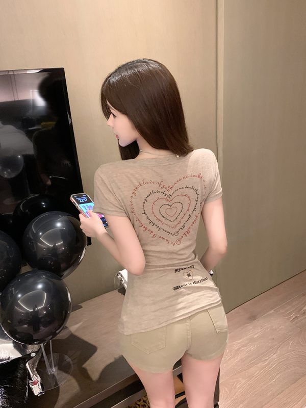 Lightweight Sheer Letter Print T-Shirt for Women - Trendy 90s Style Top