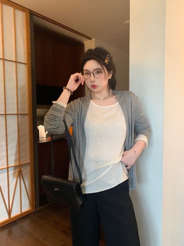Lightweight Summer Cardigan Vest - Effortless Slimming Jacket for Sun Protection, Easy Wear, Comfortable Style