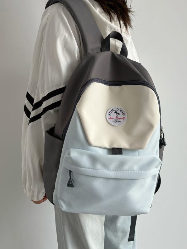 Lightweight Water-Resistant Dual-Color Backpack for Women - Stylish Summer School Bag & Travel Backpack for Students 2025